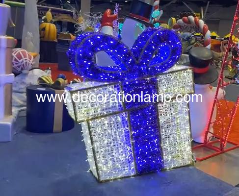 Luces de Navidad al aire libre Decoración caja de regalo LED 3D