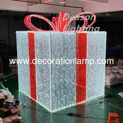 Luces de caja de regalos de Navidad gigantes al aire libre