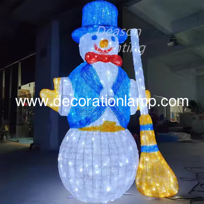 Decoraciones de Navidad de muñecos de nieve iluminados al aire libre