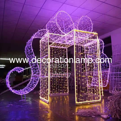 Luces de caja de regalos de Navidad gigantes al aire libre