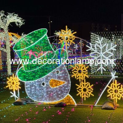 Decoración LED para jardín y patio con muñeco de nieve navideño